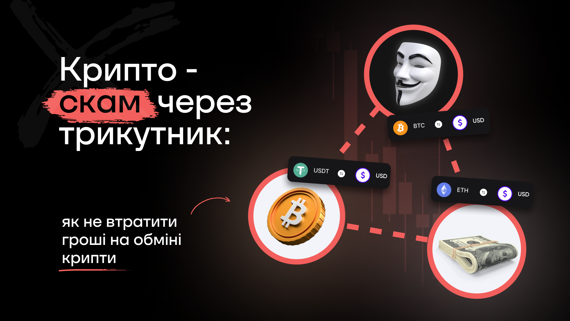 Крипто-скам через трикутник: як не втратити гроші на обміні крипти