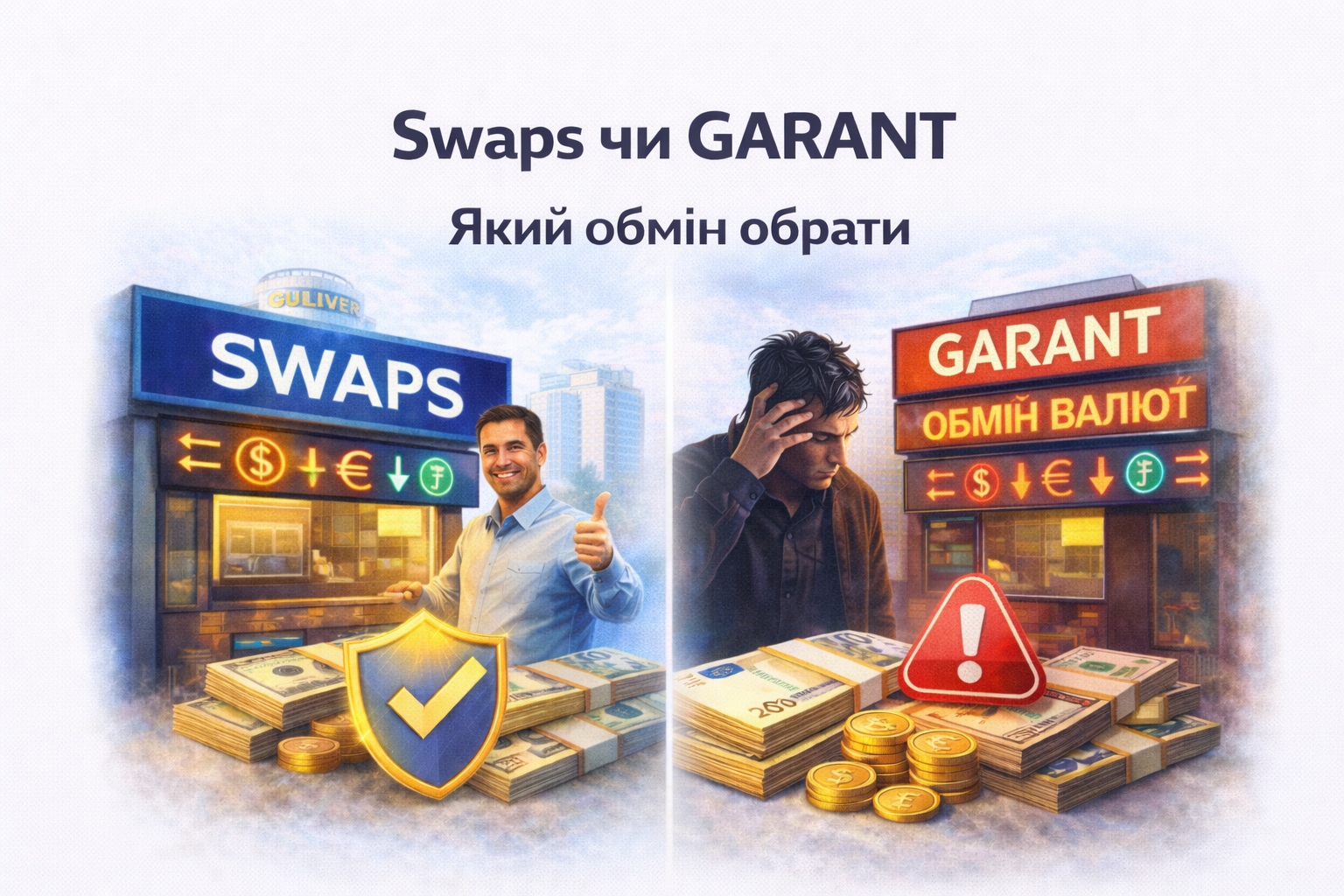 Swaps чи Гарант: битва обмінників Києва 2026. Де безпечніше і вигідніше?
