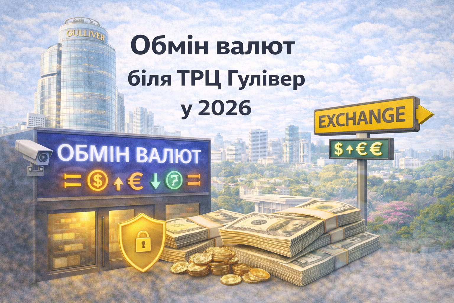 Обмін валют біля ТРЦ Гулівер: де вигідно купити долар у центрі Києва