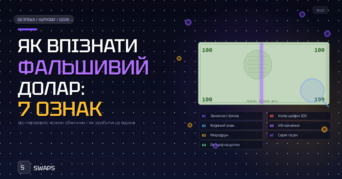 Як впізнати фальшивий долар: 7 ознак які перевіряє кожен обмінник
