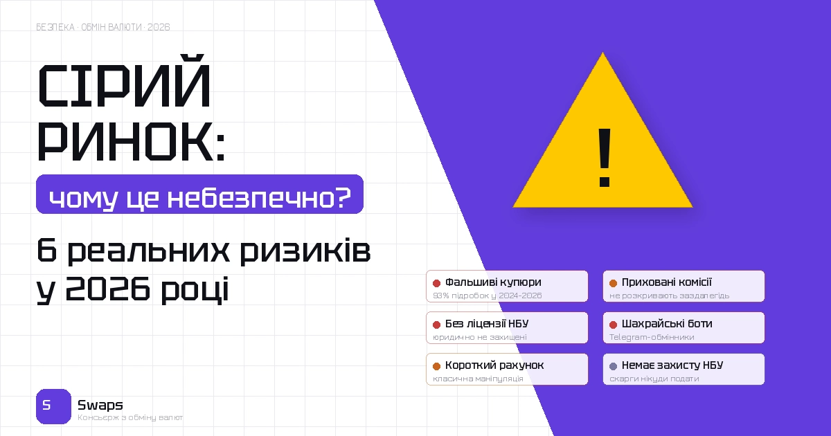 Що таке “сірий” ринок обміну і чому він небезпечний у 2026