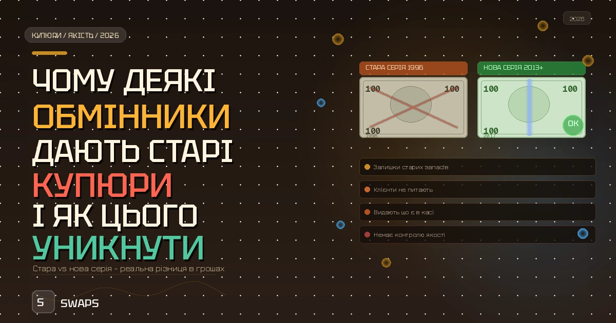 Чому деякі обмінники дають старі купюри і як цього уникнути у 2026