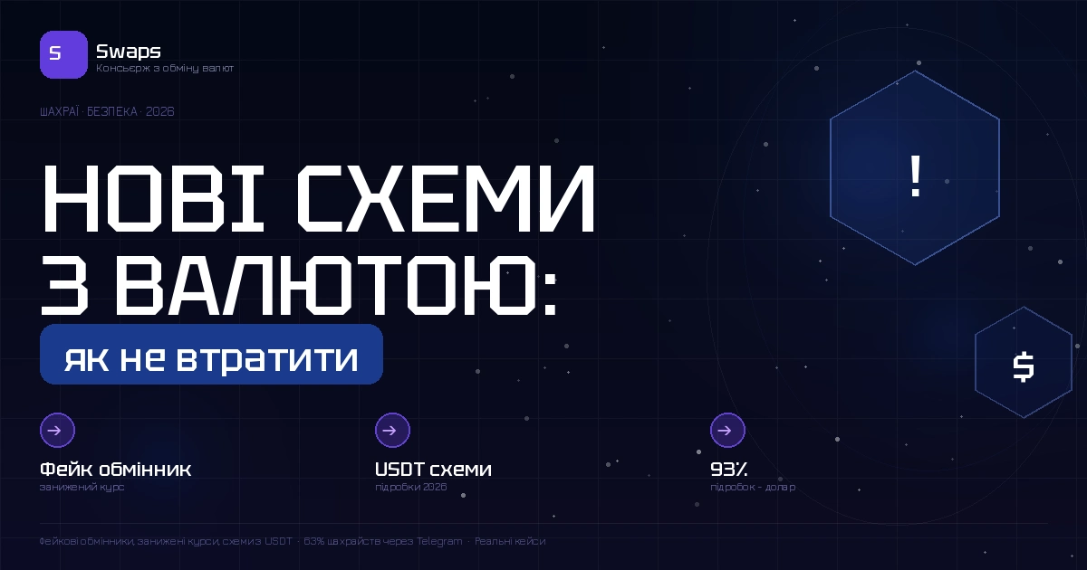Нові шахрайські схеми з валютою у 2026: як не втратити гроші при обміні