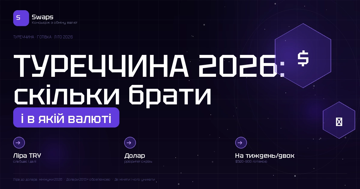 Туреччина влітку 2026: скільки брати готівки, в якій валюті і що змінилось