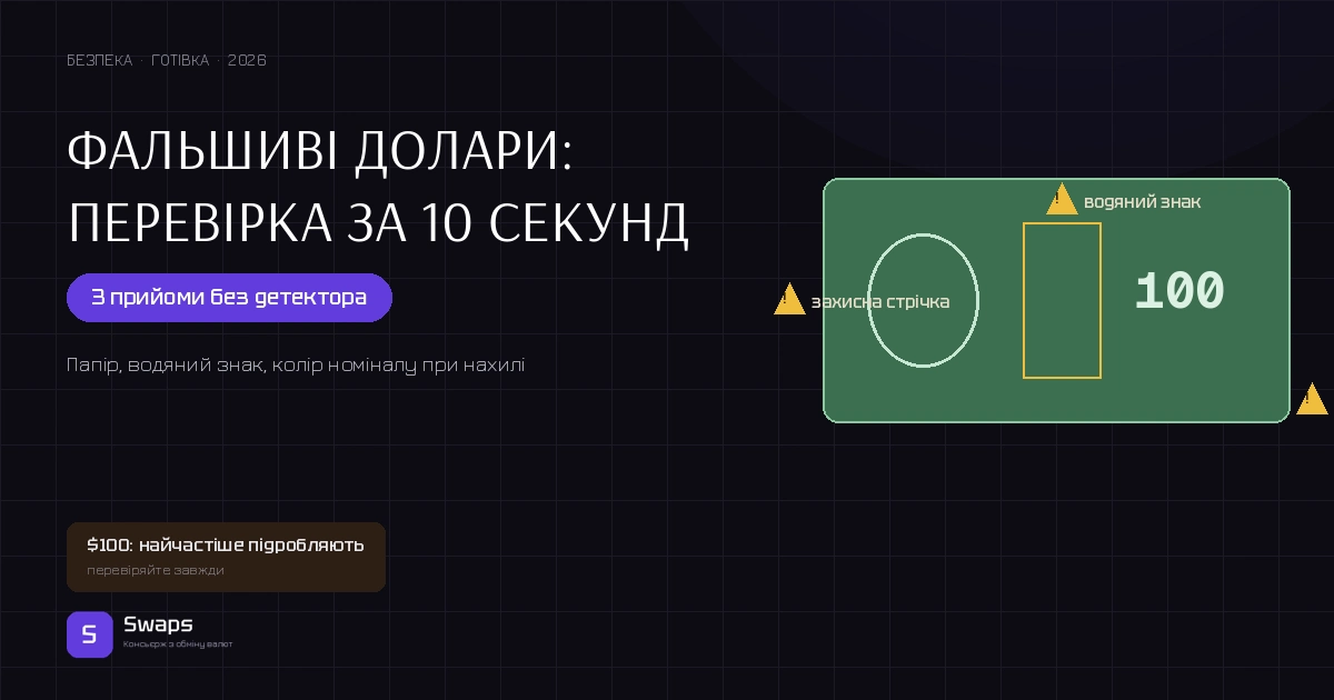 Фальшиві долари: перевірка за 10 секунд