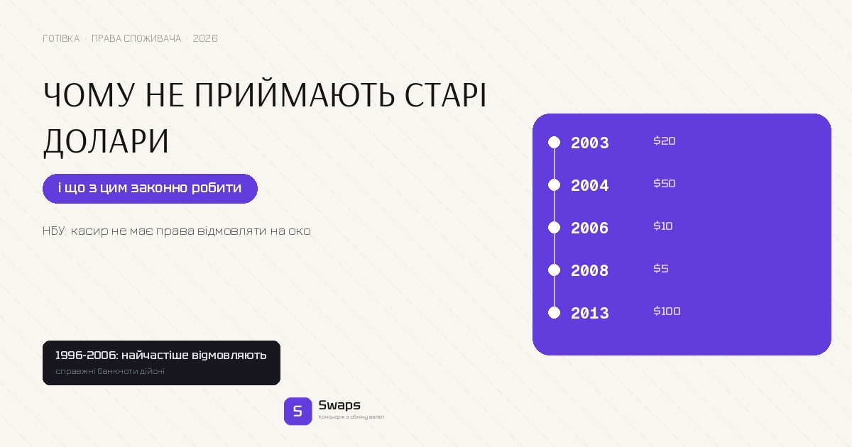 Чому не приймають старі долари