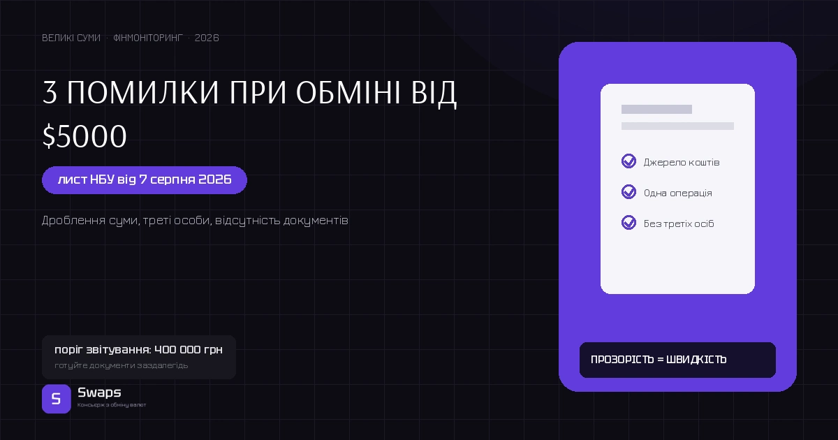 3 помилки при обміні від $5000