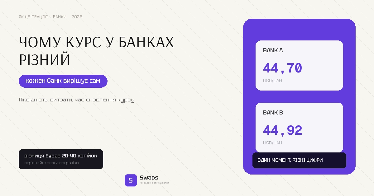 Чому курс у банках різний