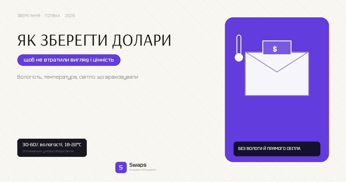 Як зберегти долари, щоб не втратили вигляд і цінність