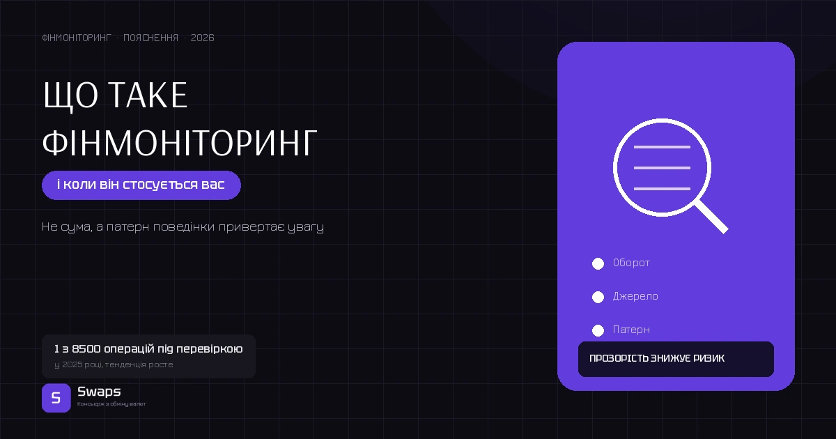 Що таке фінмоніторинг і коли він стосується вас