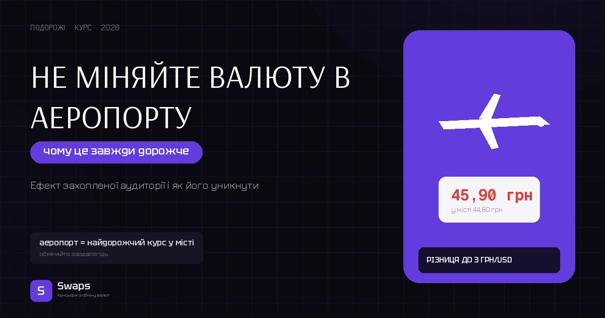 Чому не варто міняти валюту в аеропорту