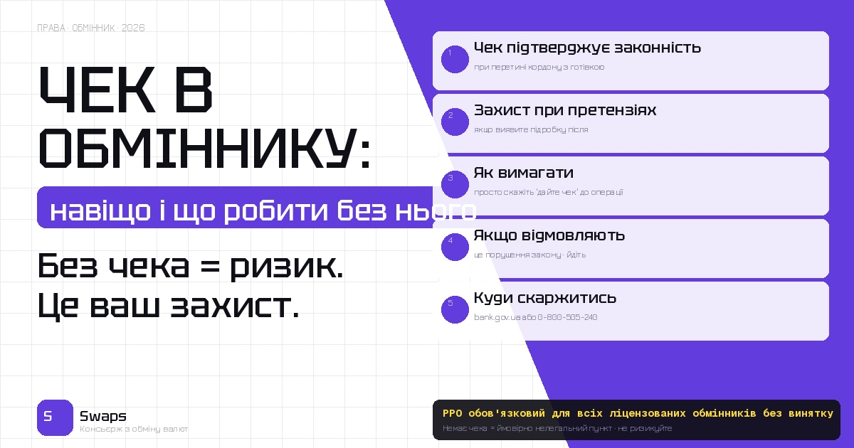 Касовий чек в обміннику: навіщо він потрібен і що робити якщо не дають