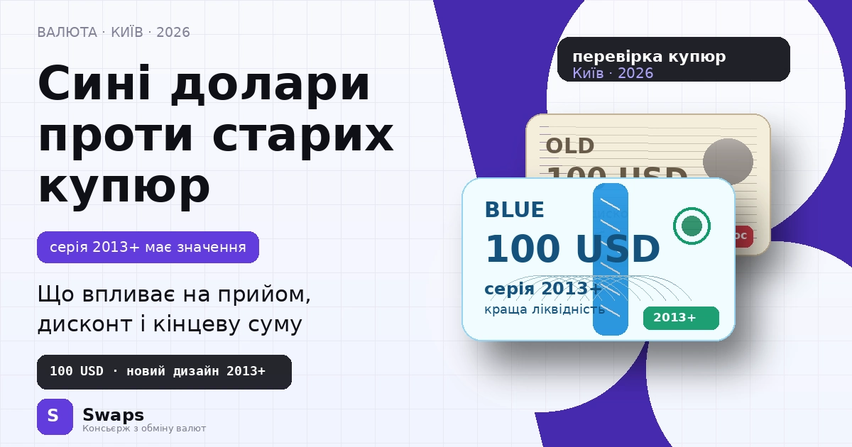 Сині долари проти старих купюр: чому один долар можуть приймати охочіше за інший у 2026 році