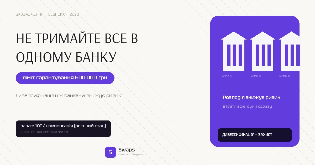 Чому не тримайте всі заощадження в одному банку