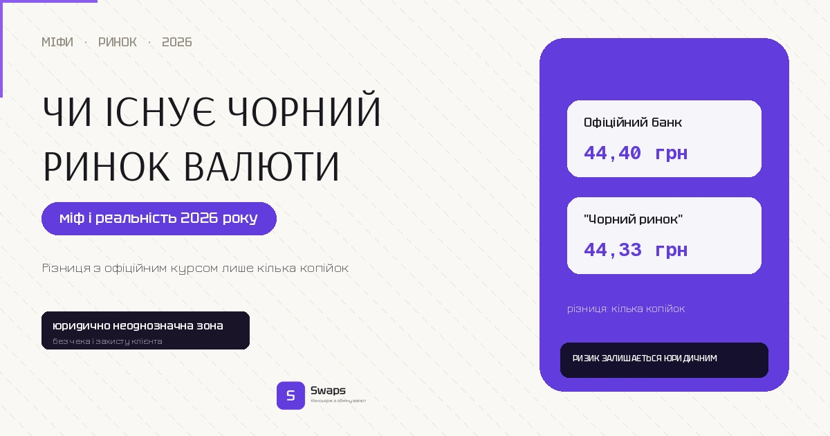 Чи існує чорний ринок валюти в Україні сьогодні