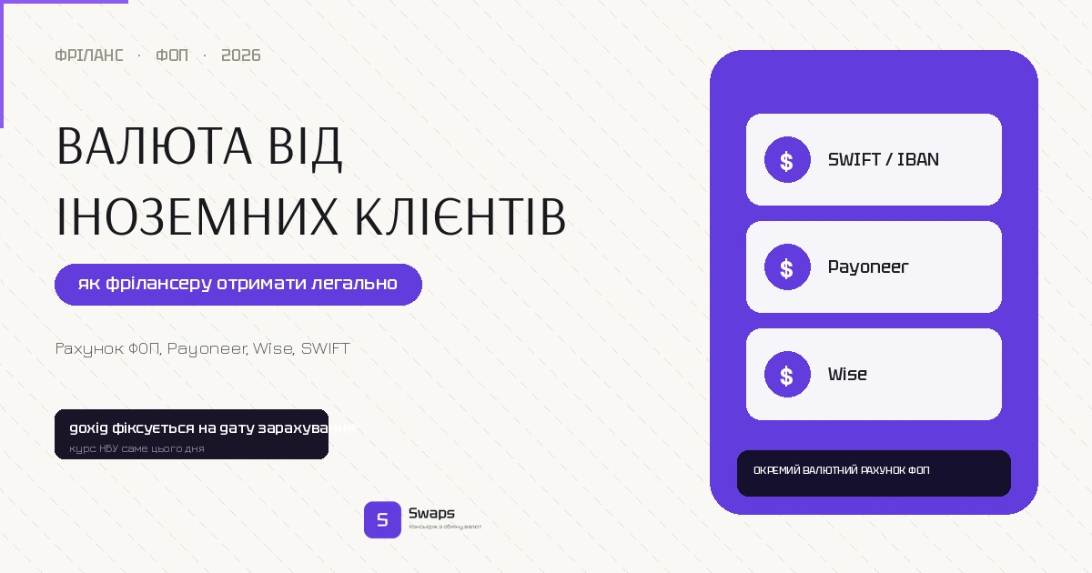 Валюта від іноземних клієнтів: гайд для фрілансерів