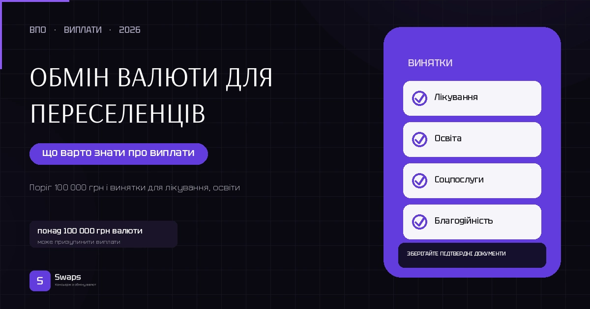 Обмін валюти для переселенців: що варто знати