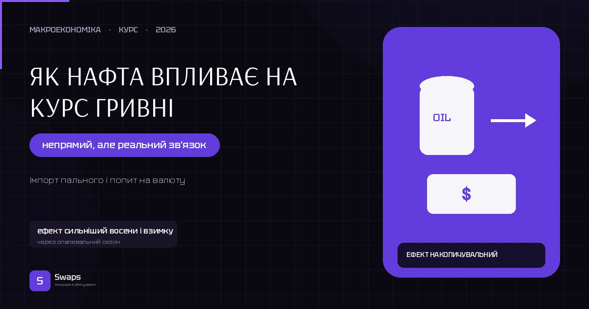Як нафта впливає на курс гривні