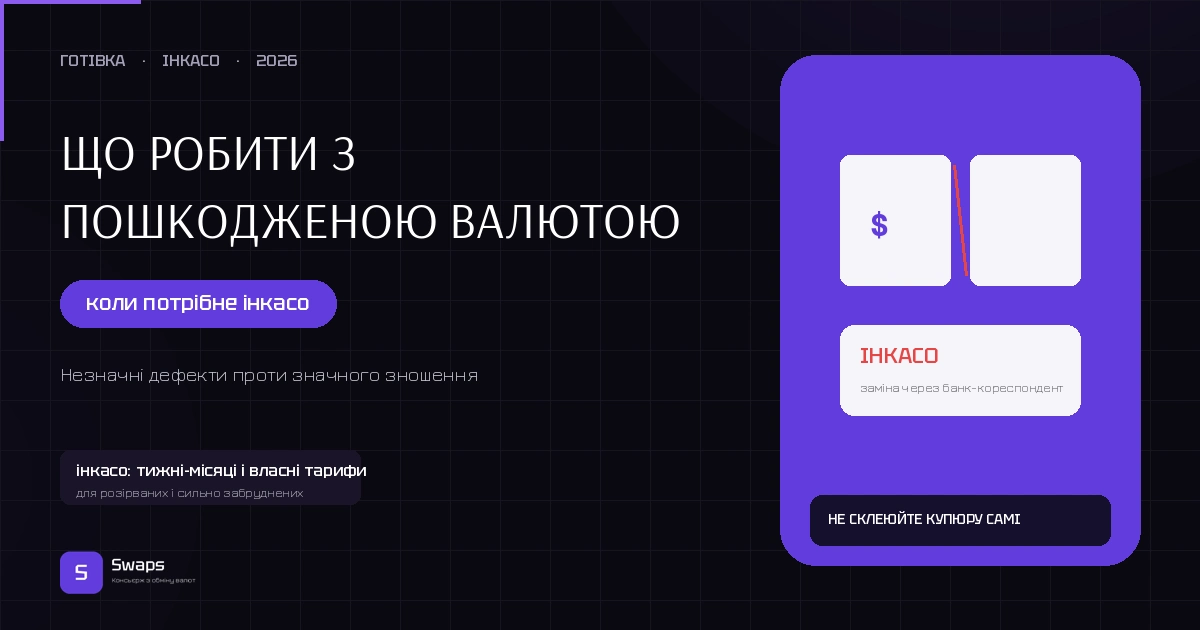 Що робити з пошкодженою валютою: коли потрібне інкасо