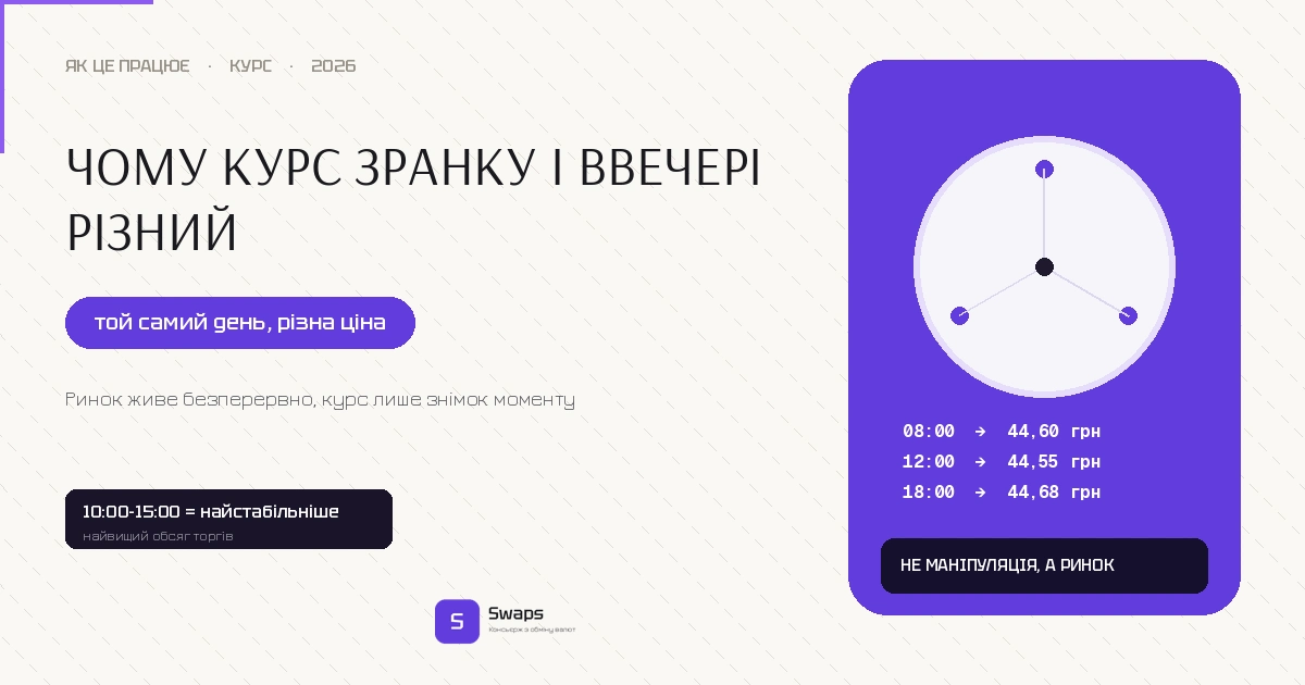 Чому курс зранку і ввечері різний