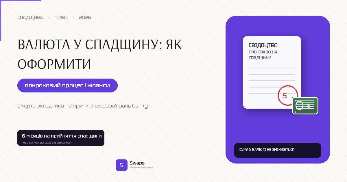 Валюта у спадщину: як оформити