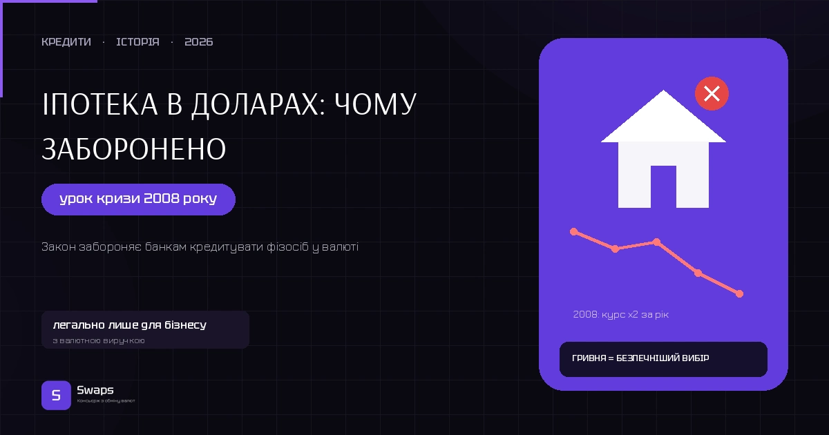 Іпотека в доларах: чому заборонено