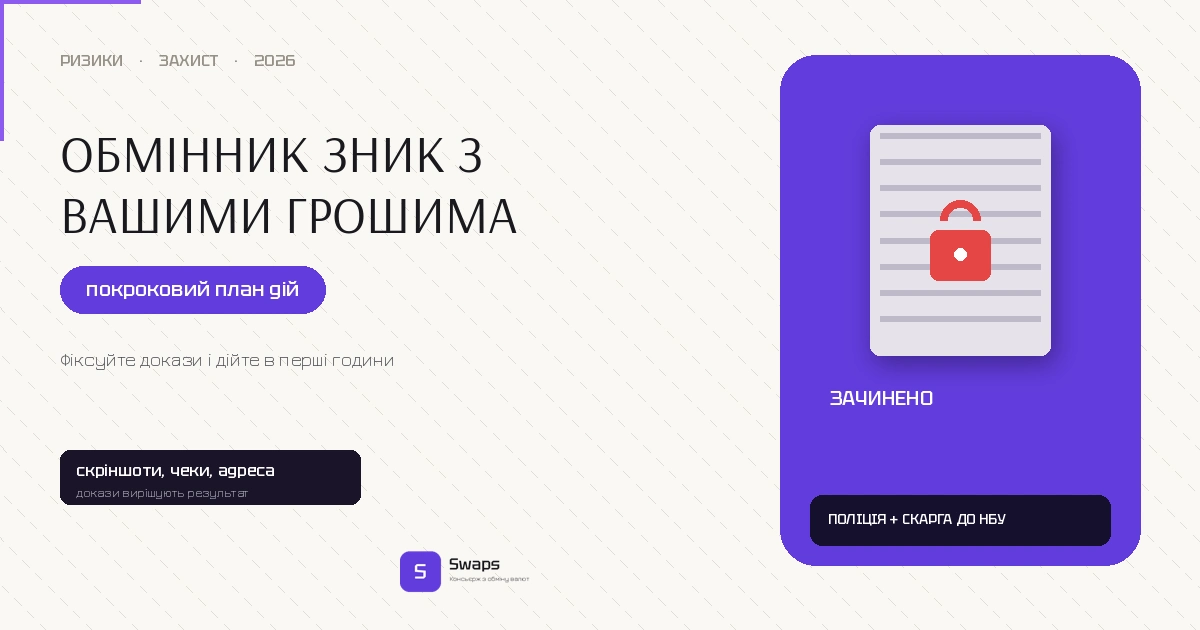 Обмінник зник з вашими грошима